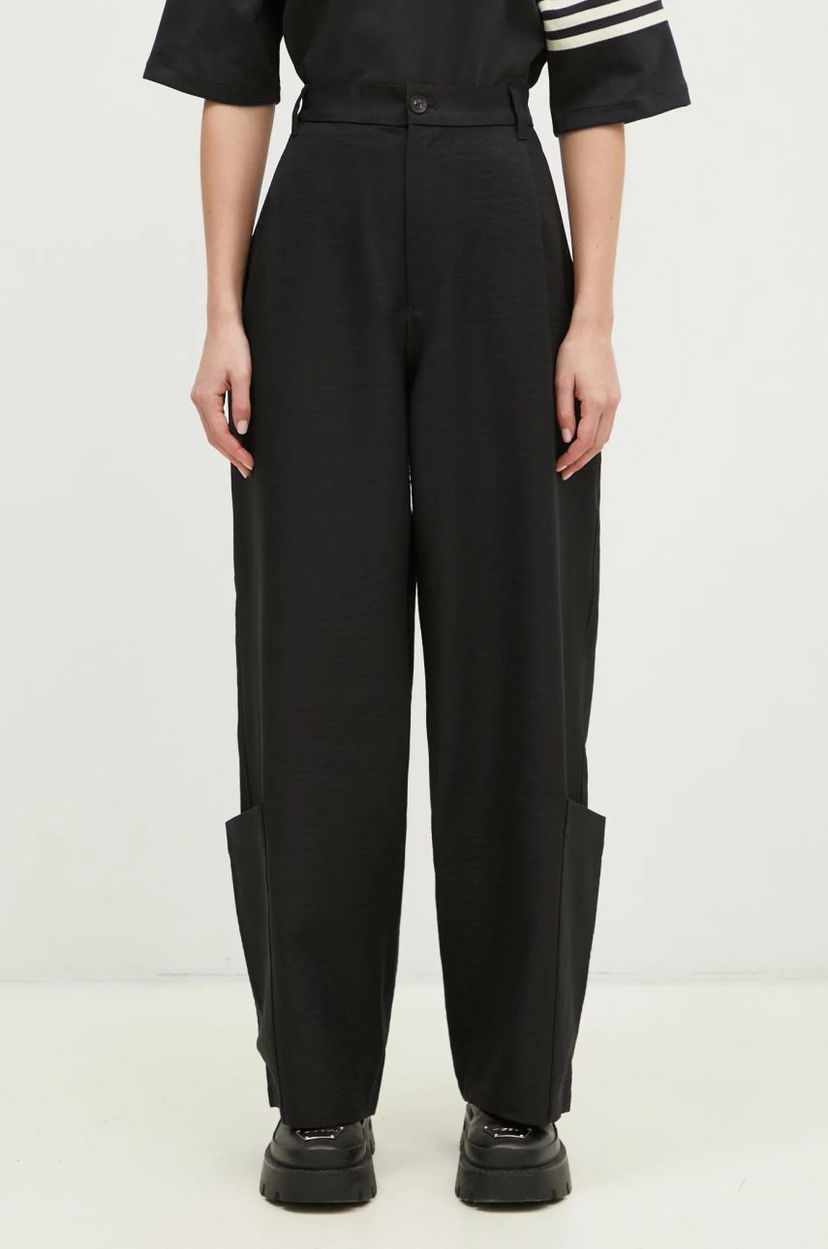 Bukser Y-3 Y-3 Sport Uniform Wide Leg High Waist Pants Sort | JD1759
