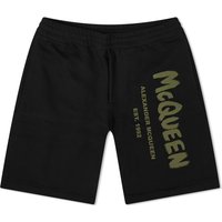 Shorts Alexander McQueen Graffiti Logo Sweat Shorts Sort | 688717QTAAB-0519, 1