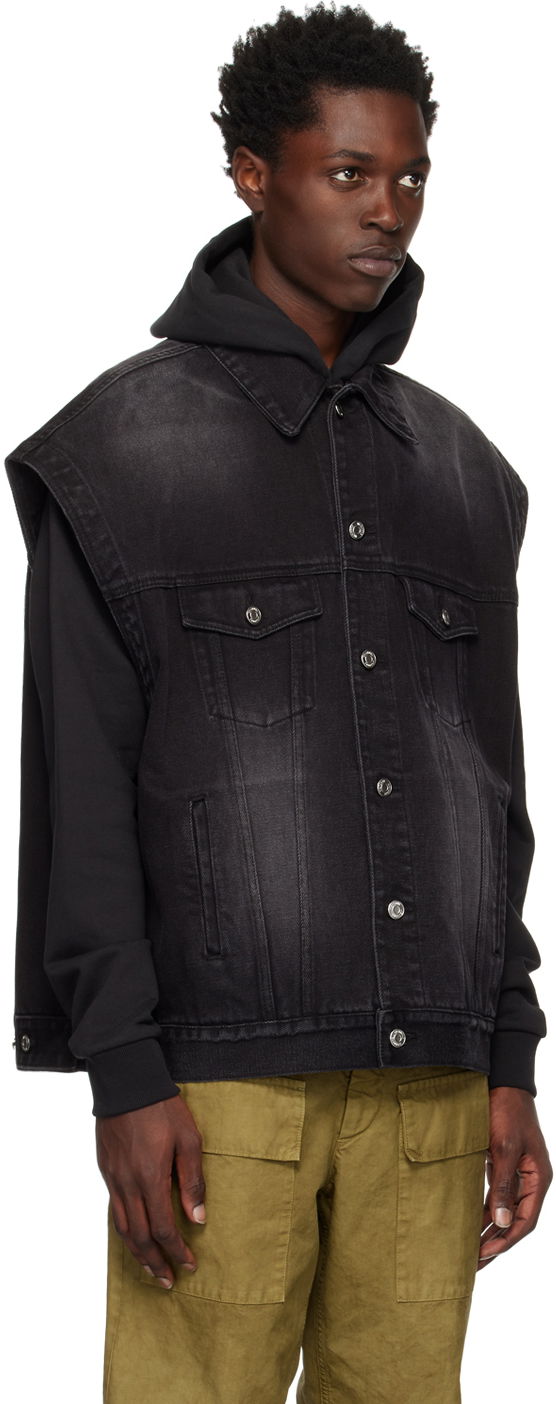 Vest We11done We11done Oversized Trucker Denim Vest Sort | WD-DV3-22-385-U-BK, 1
