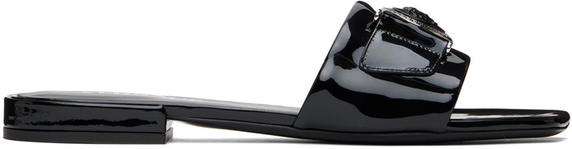 Sneakers og sko Versace Black Medusa Buckle Leather Mules Sort | 1014877_D2VE
