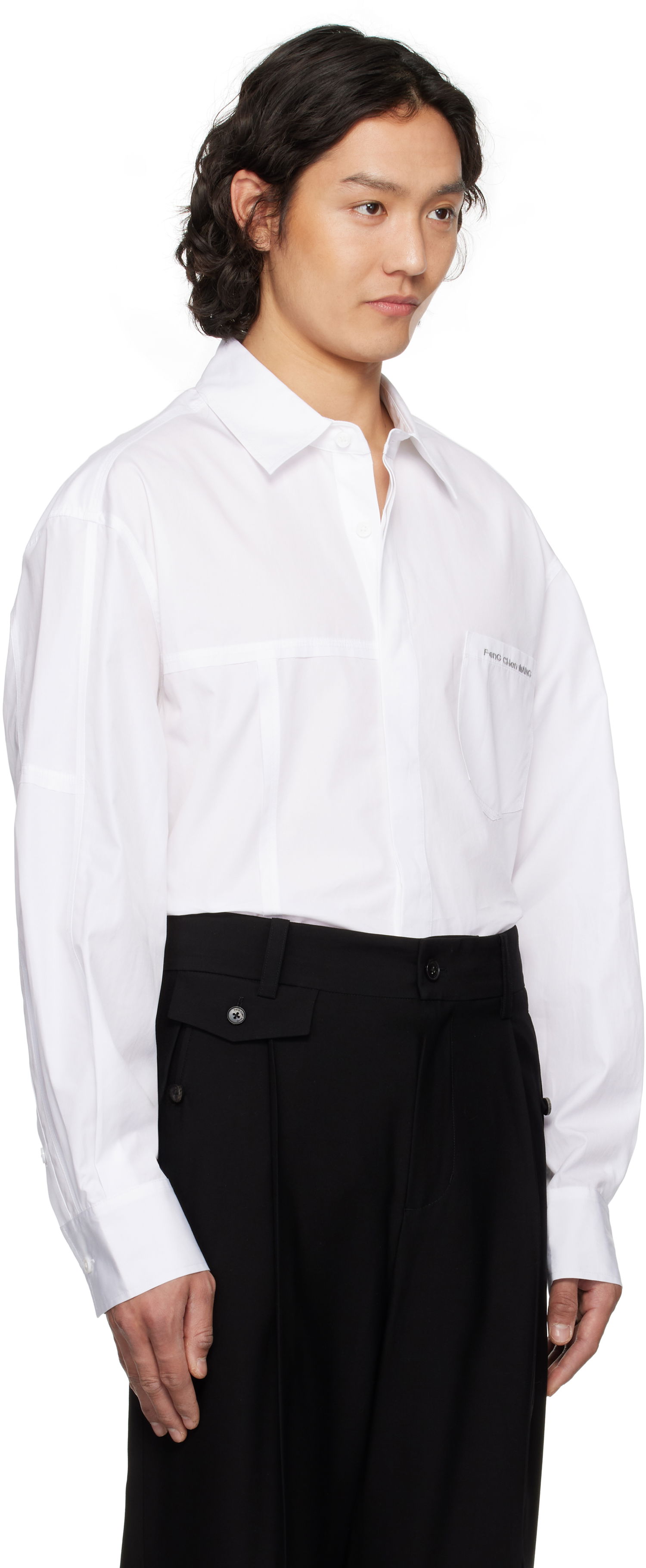 Skjorte Feng Chen Wang Feng Chen Wang Paneled Shirt Hvid | FUS19SR21, 1