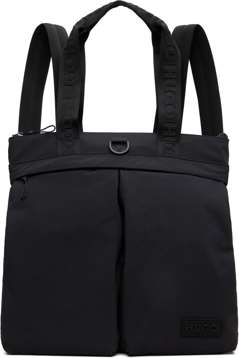 Rygsæk BOSS Hugo 3D Logo Patch Tote Backpack Sort | 50551789