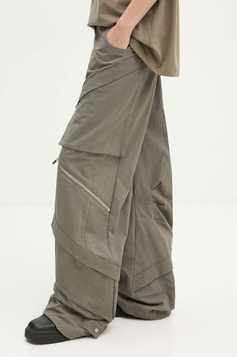 Cargo bukser HELIOT EMIL Wide High-Waisted Cargo Pants Grøn | HE.W.10.149.DG23