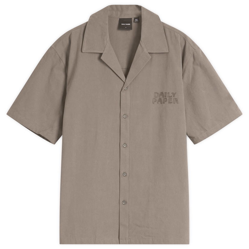 Skjorte DAILY PAPER Daily Paper Chain Stitch Vacation Shirt, Size Large Beige | 2511125