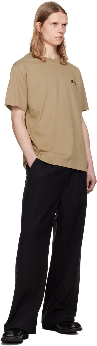 T-shirt KENZO Kenzo Paris 'Happy Tiger' Embroidered T-Shirt Beige | FF55TS5274SG, 3