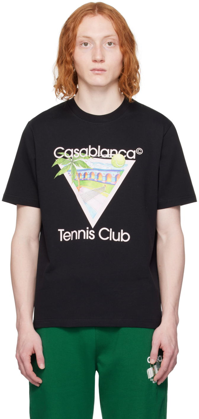 T-shirt Casablanca SSENSE x 'Tennis Club' Icon T-Shirt Sort | MPS24-JTS-001-12, 0