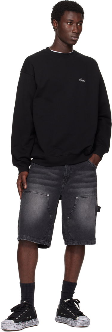 Sweatshirt Dime Dime Cursive Small Logo Crewneck Sweatshirt Sort | DIMESU2538BLK, 3
