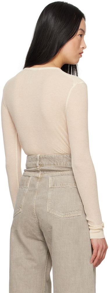 Sweater LEMAIRE Women's Seamless Button Cardigan Beige | TO1157 LK1017, 2