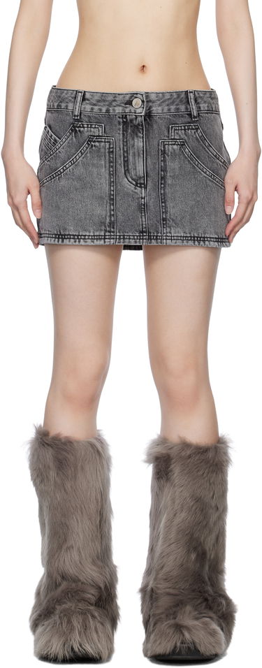 Nederdel The Attico The Attico Faded Denim Miniskirt Grå | 250WCR00137 DDD104AA, 0