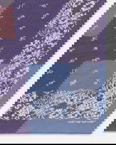 Tørklæde KAPITAL Selvedge Bandana with Garden Patchwork Print Lilla | EK-1633BA PURPLE, 4