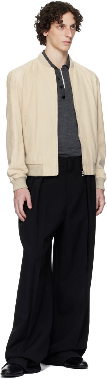 Bomberjakke BOSS BECKHAM x BOSS Suede Bomber Jacket Beige | 50549074, 4