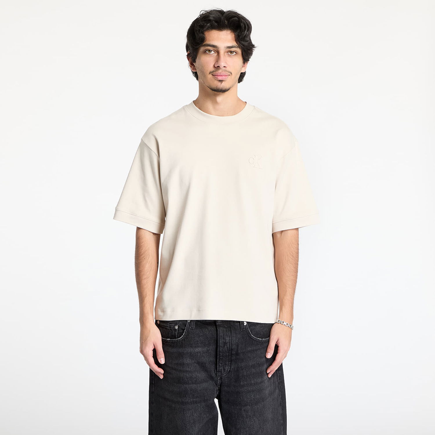 T-shirt CALVIN KLEIN Calvin Klein Jeans Interlock T-Shirt Beige | J30J326757 PDH, 0