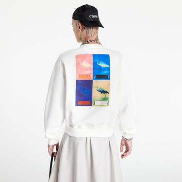Sweatshirt HERON PRESTON Multi Heron Censored Crewneck Hvid | HMBA020F22JER0070184, 1