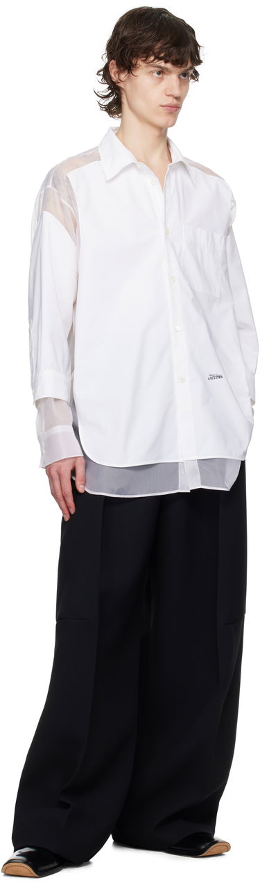 Skjorte Jean Paul Gaultier Jean Paul Gaultier 'The Petit Grand' Sheer Panel Shirt Hvid | 25/33-F-CH091I-C075-01, 3