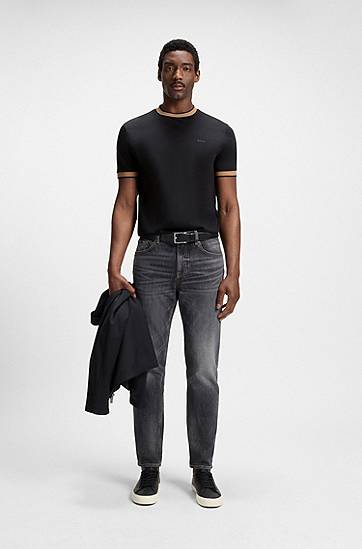 T-shirt BOSS Slim-Fit T-Shirt with Contrast Trims Sort | 50543858, 1