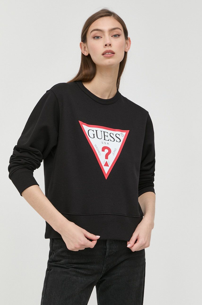 Sweatshirt GUESS Triangle Sweatshirt Sort | W2YQ16.KBA10, 0
