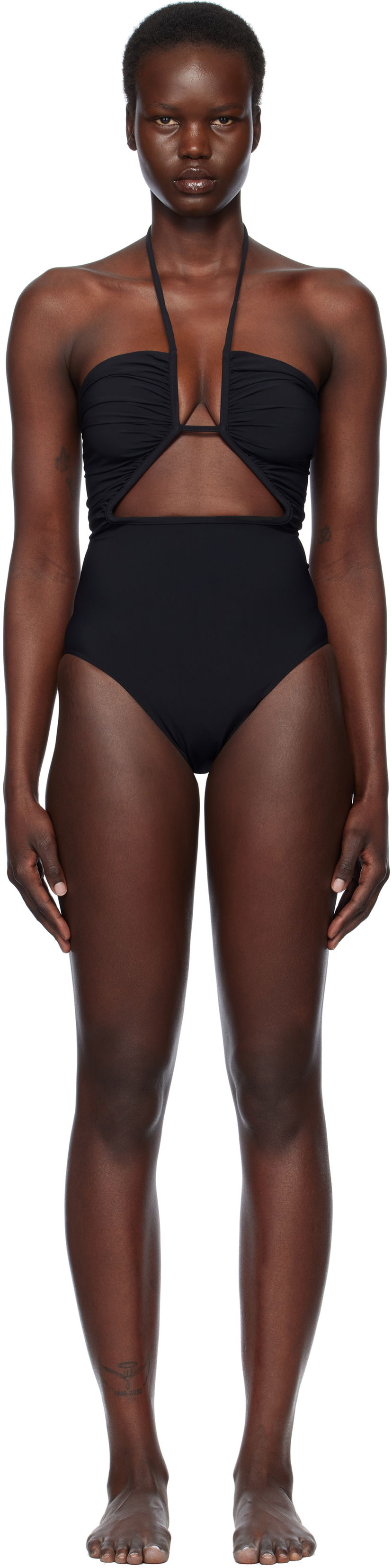 Badetøj Rick Owens Rick Owens Hollywood Prong Bather One-Piece Swimsuit Sort | RP01E7087 NS