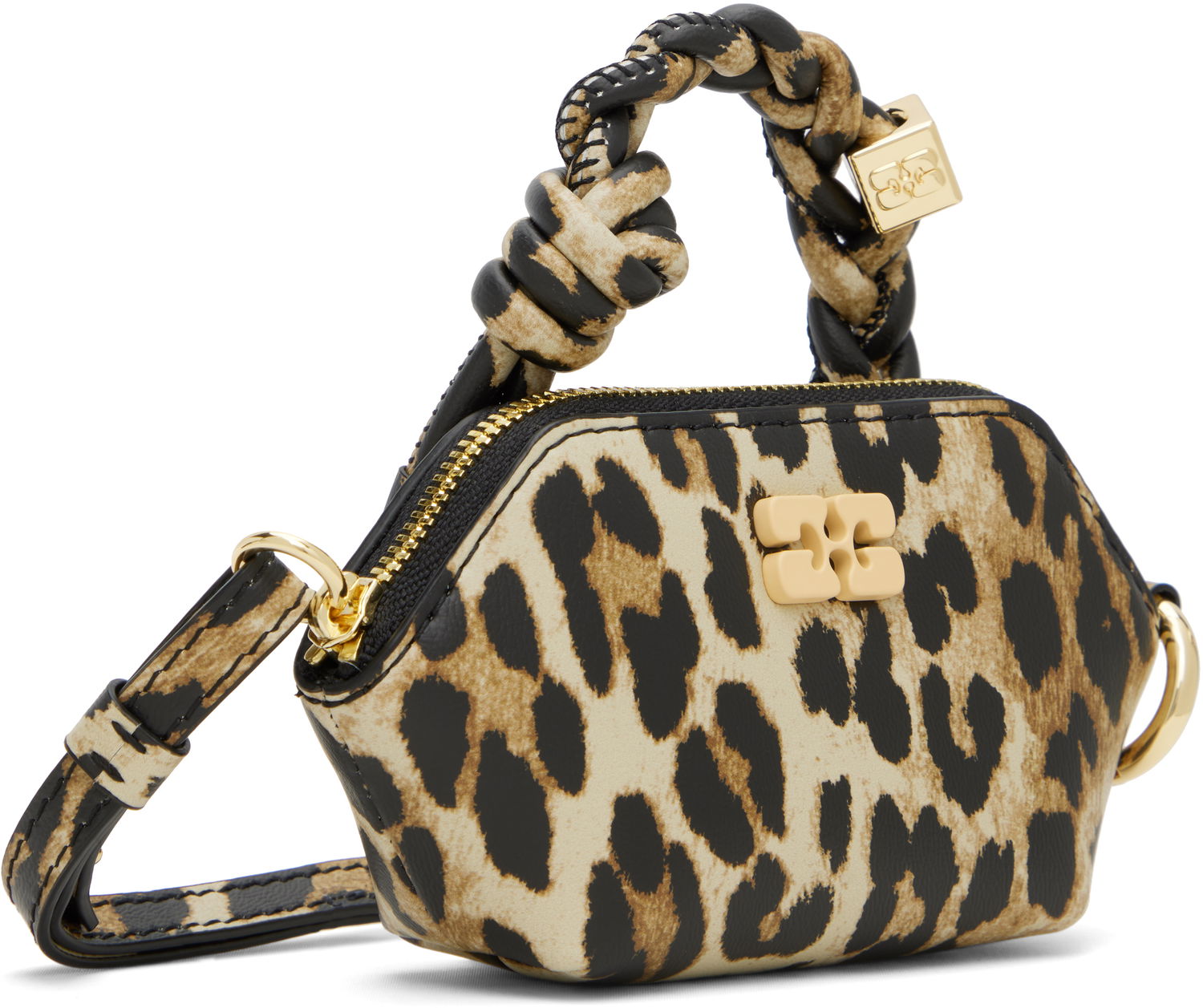 Håndtaske GANNI GANNI Nano Bou Leopard Print Bag Beige | A6549, 1