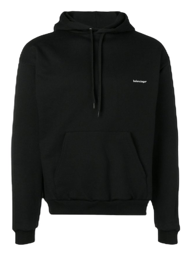 Sweatshirt Balenciaga Small Contrast Logo Print Hoodie Sort | 556145TYK271000