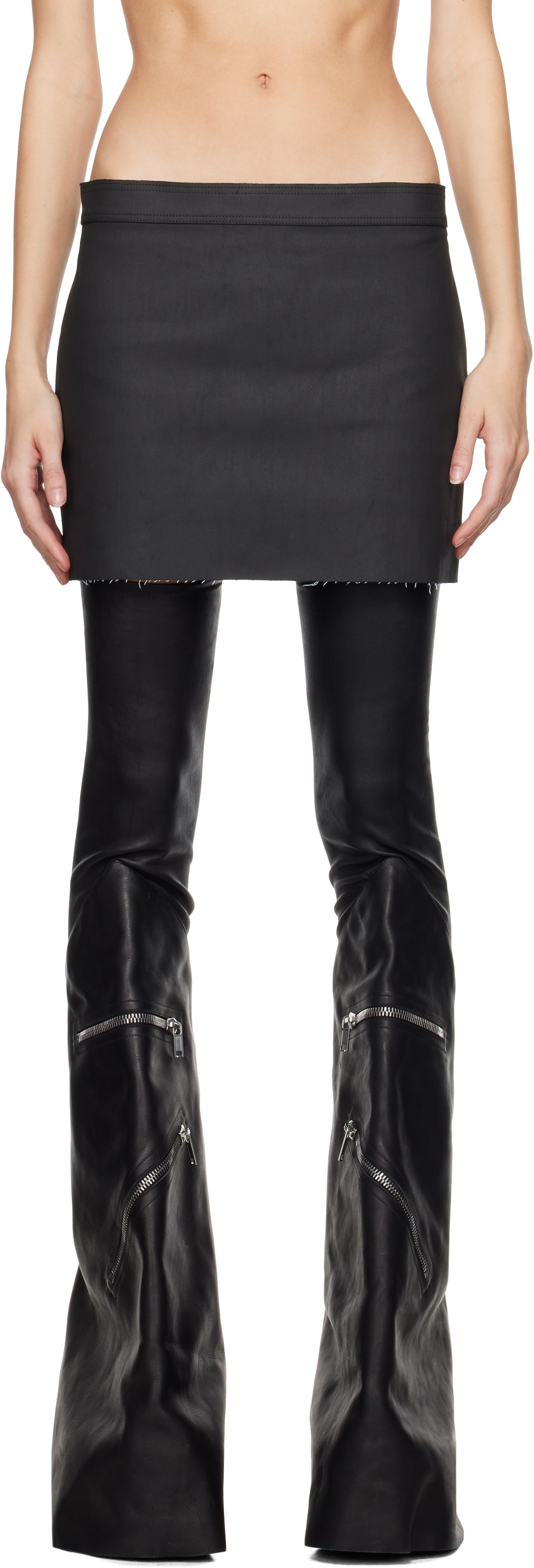 Nederdel Rick Owens Denim Miniskirt Sort | RO02D3337 SMT, 0