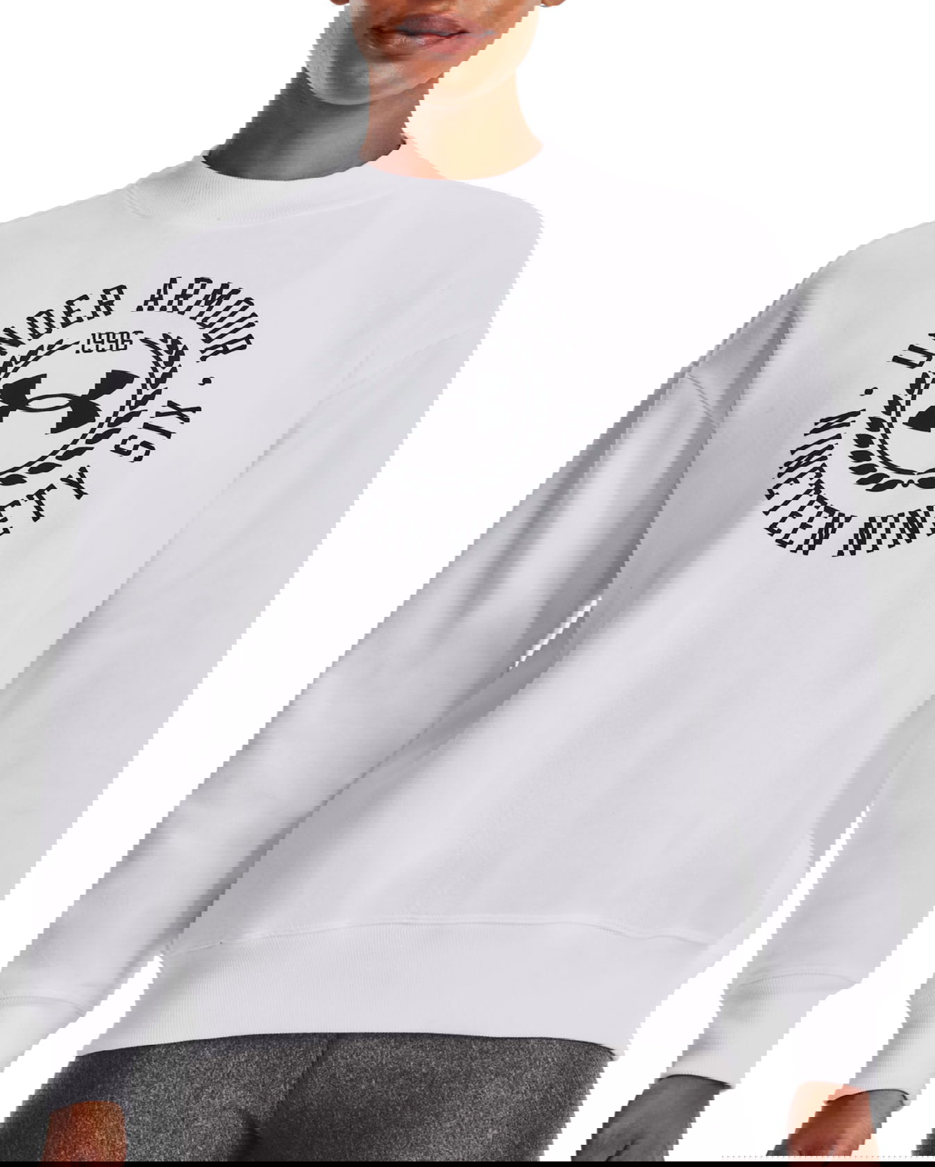 Sweatshirt Under Armour Rival Fleece Crest Hvid | 1373029-100, 0
