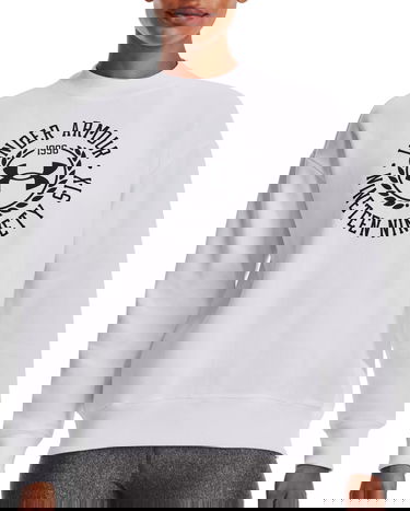 Sweatshirt Under Armour Rival Fleece Crest Hvid | 1373029-100, 0