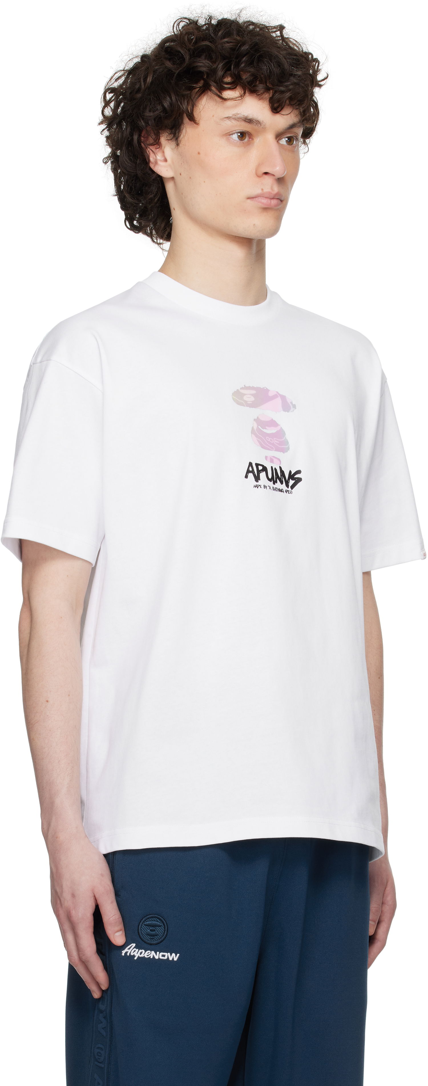 T-shirt AAPE by A Bathing Ape AAPE by A Bathing Ape AAPEUNVS Moonface Logo T-Shirt Hvid | AAPTEM1646XXNWHX, 1