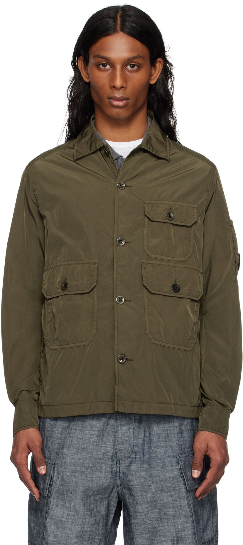 Vindjakke C.P. Company C.P. Company Chrome-R Overshirt Grøn | 18CMOS013A-005904G