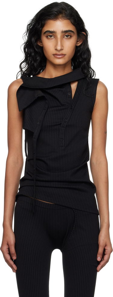 Tanktop Ottolinger Ottolinger Ada Pinstripe Sleeveless Top Sort | 102-106004-01, 0