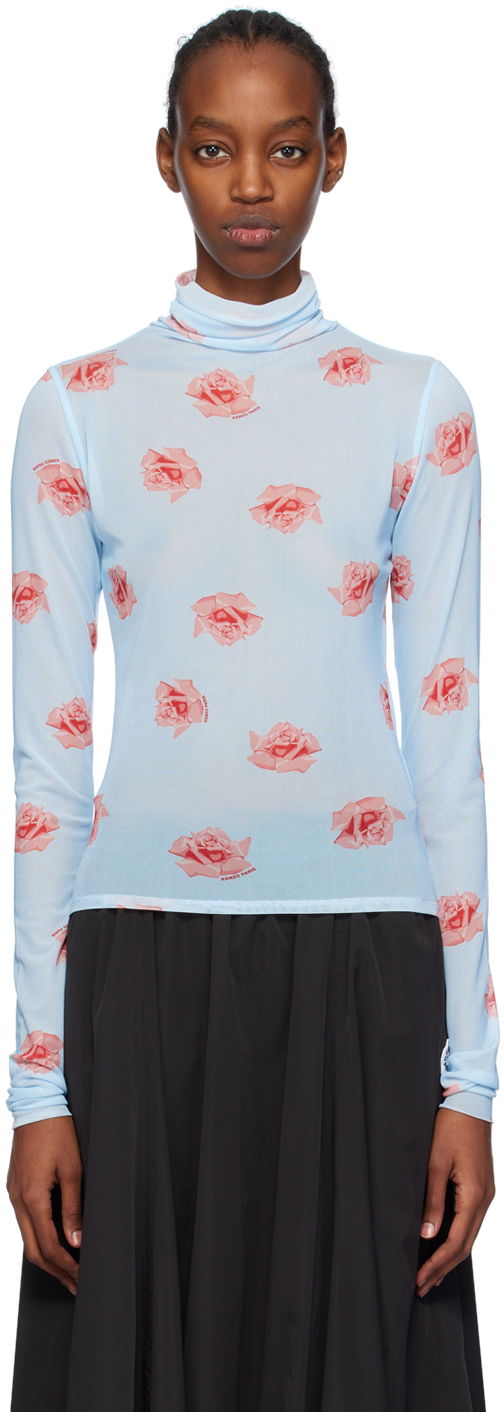 Sweater KENZO Paris Rose Turtleneck Blå | FE52TO7124EA, 0