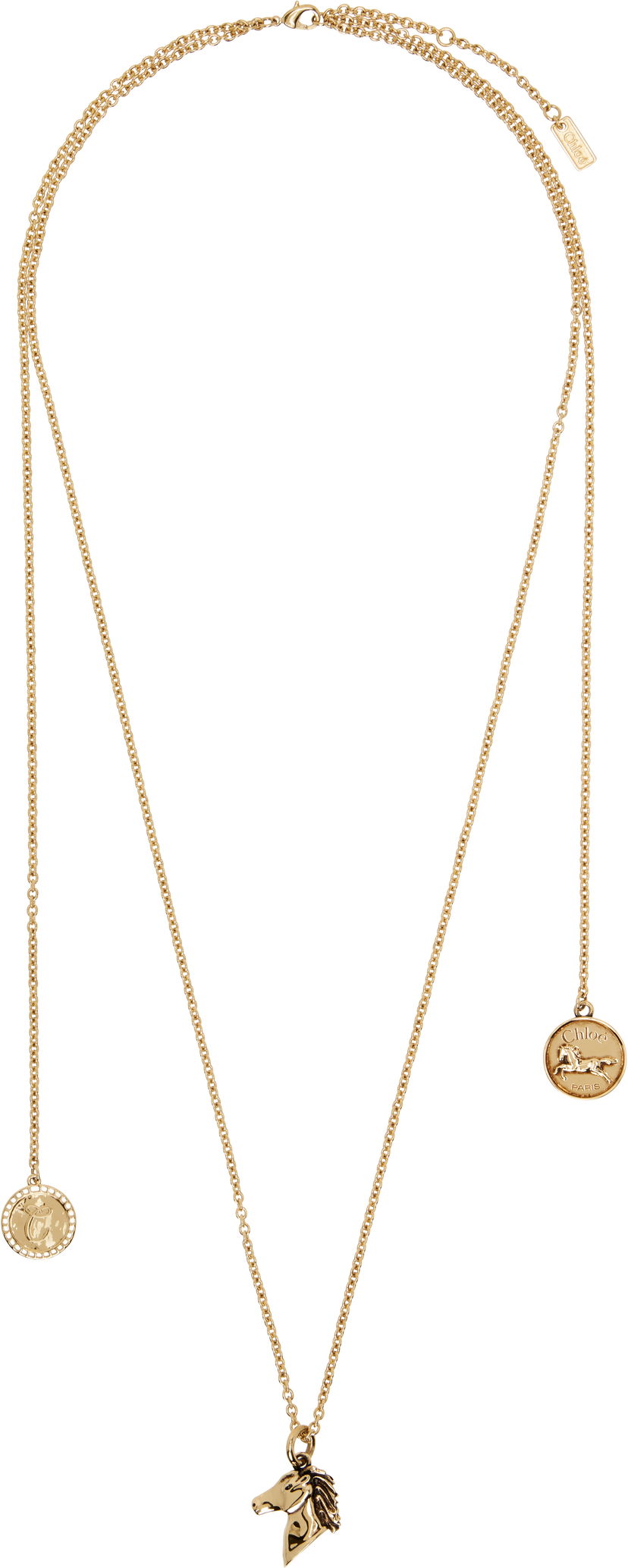 Halskæde CHLOÉ Chloé 'The Chloé Charms' Horse Head Pendant Necklace Metalisk | CHC25SFO06CB7