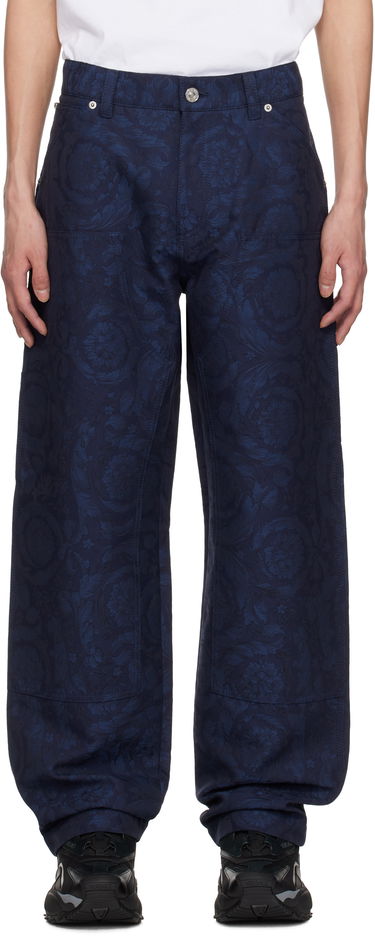 Jeans Versace Versace Barocco Jacquard Carpenter Trousers Blå | 1018885_1A09781, 0