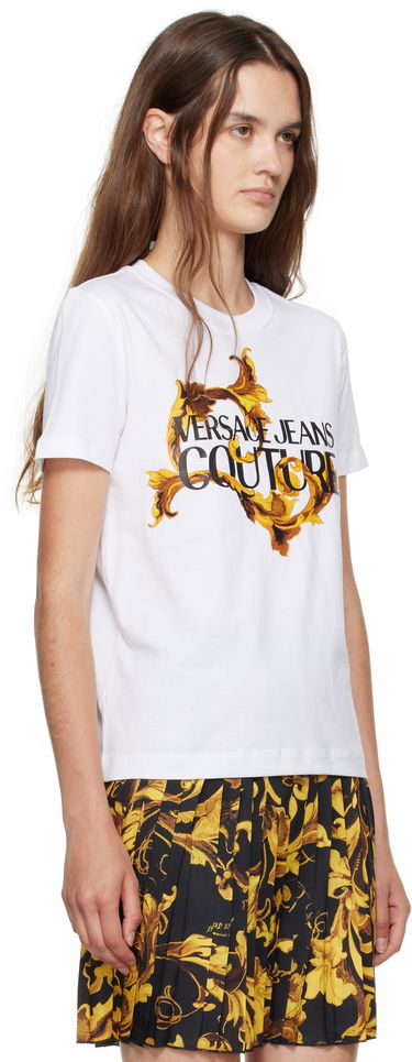 T-shirt Versace Versace Jeans Couture Cotton Jersey T-shirt with Baroque Print Sort | E79HAHE06_ECJ00E, 4