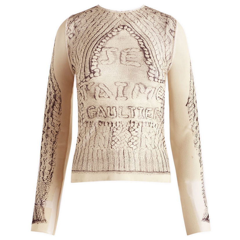 Sweater Jean Paul Gaultier Jean Paul Gaultier Long Sleeve Mesh Top Beige | 24-31-F-TO201-T571-6900