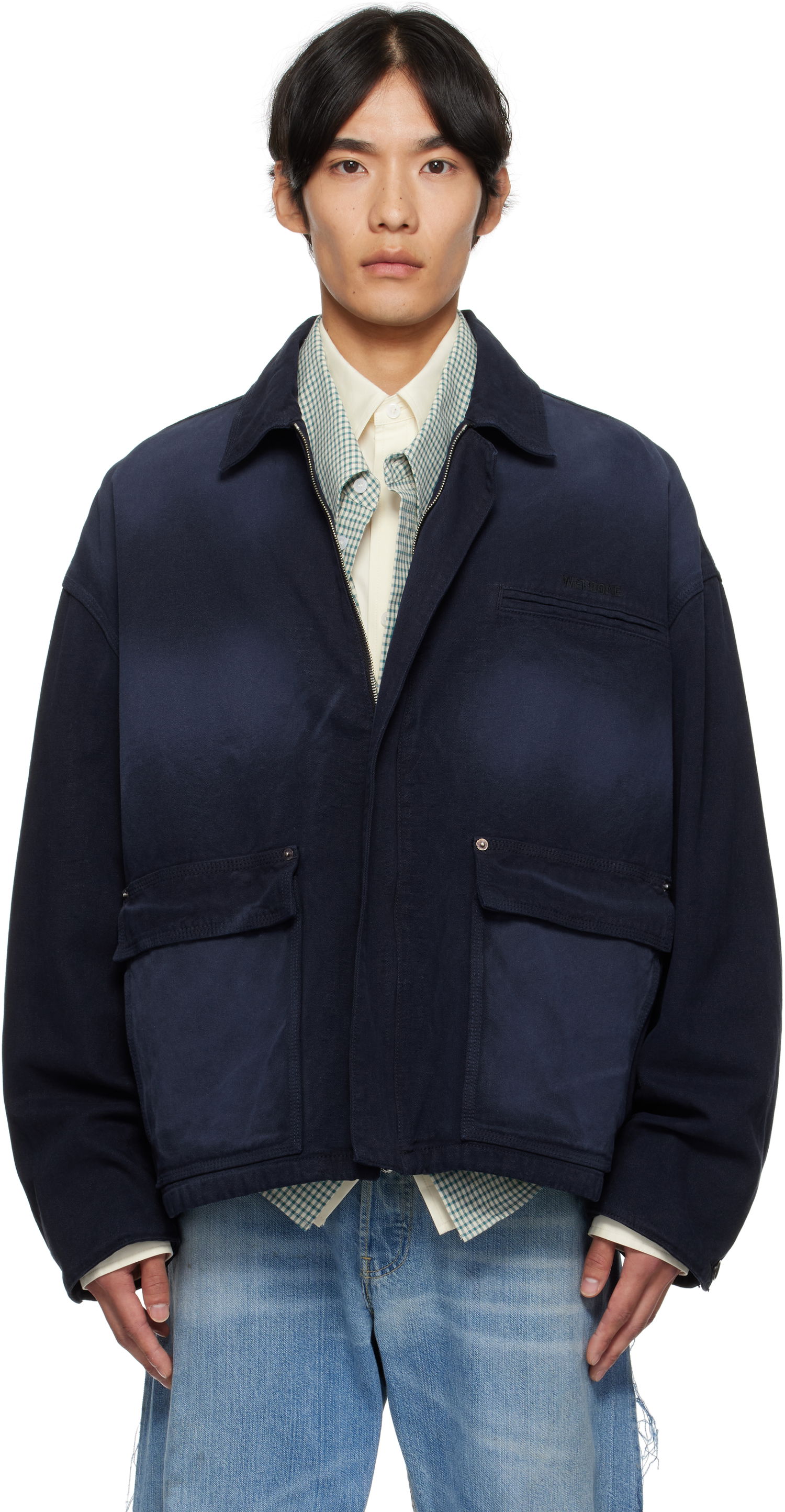 Jakke We11done We11done Classic Workwear Jacket Mørkeblå | WD-DJ2-25-316-M-BL, 0