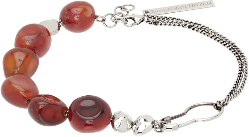 Armbånd Dries Van Noten Dries Van Noten Beaded Stone Bracelet Rød | 252-028208-092