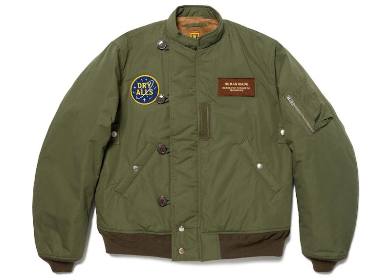 Bomberjakke Human Made Bear Flight Jacket Grøn | HM25JK003