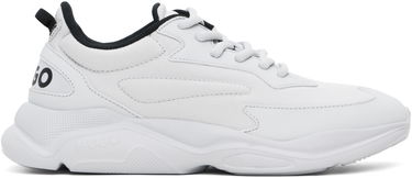 Tøj BOSS Hugo Gray Faux-Leather Sneakers Hvid | 50536960, 0