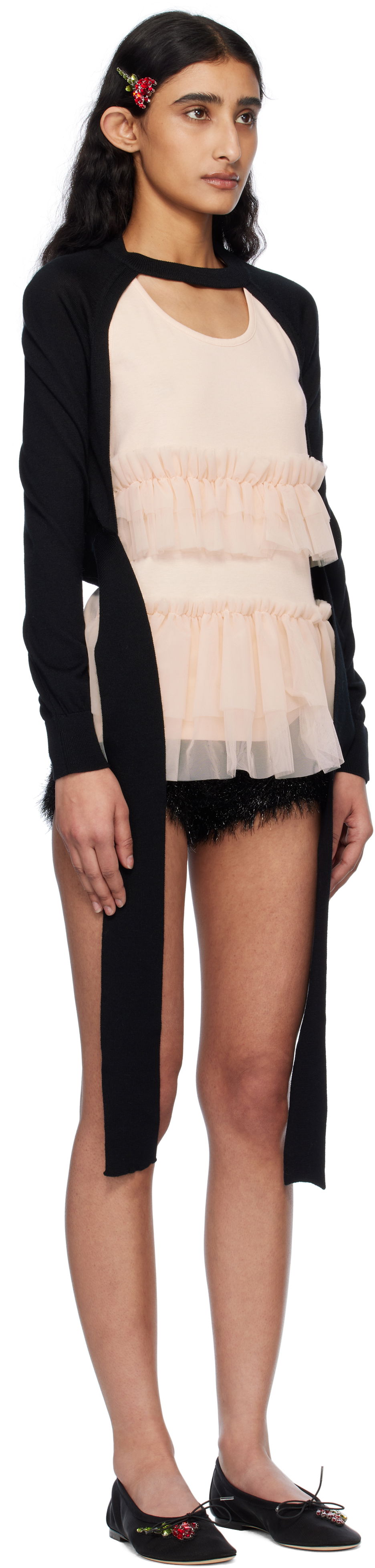 Sweater Simone Rocha Simone Rocha Cropped Cut-Out Cardigan Sort | KMK20 0647, 1