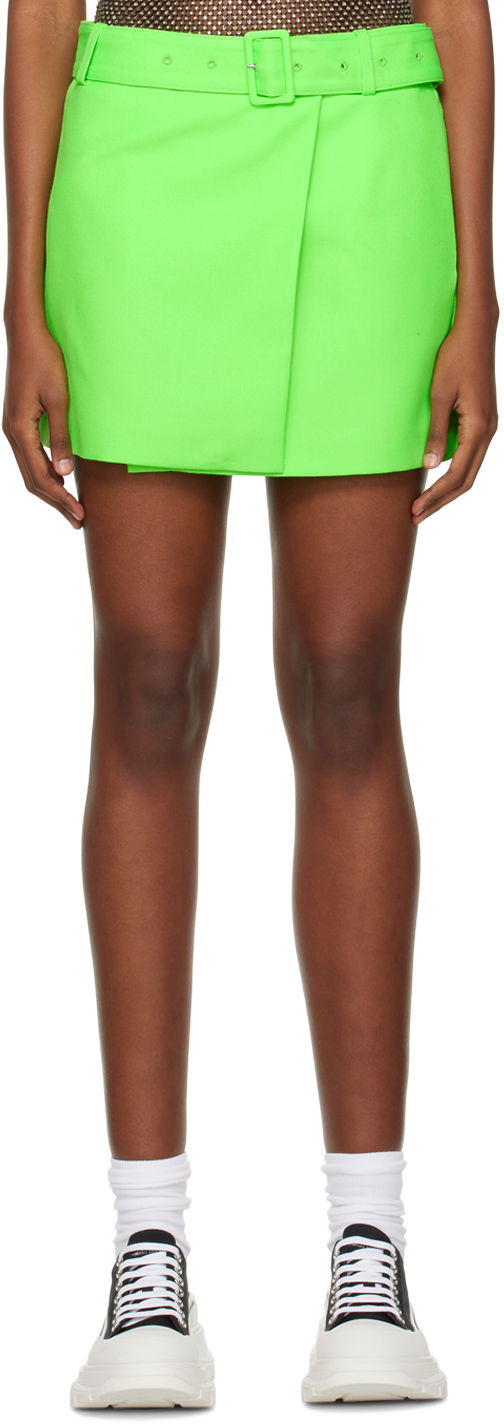Nederdel AMI Belted Miniskirt Grøn | FSK003.298, 0