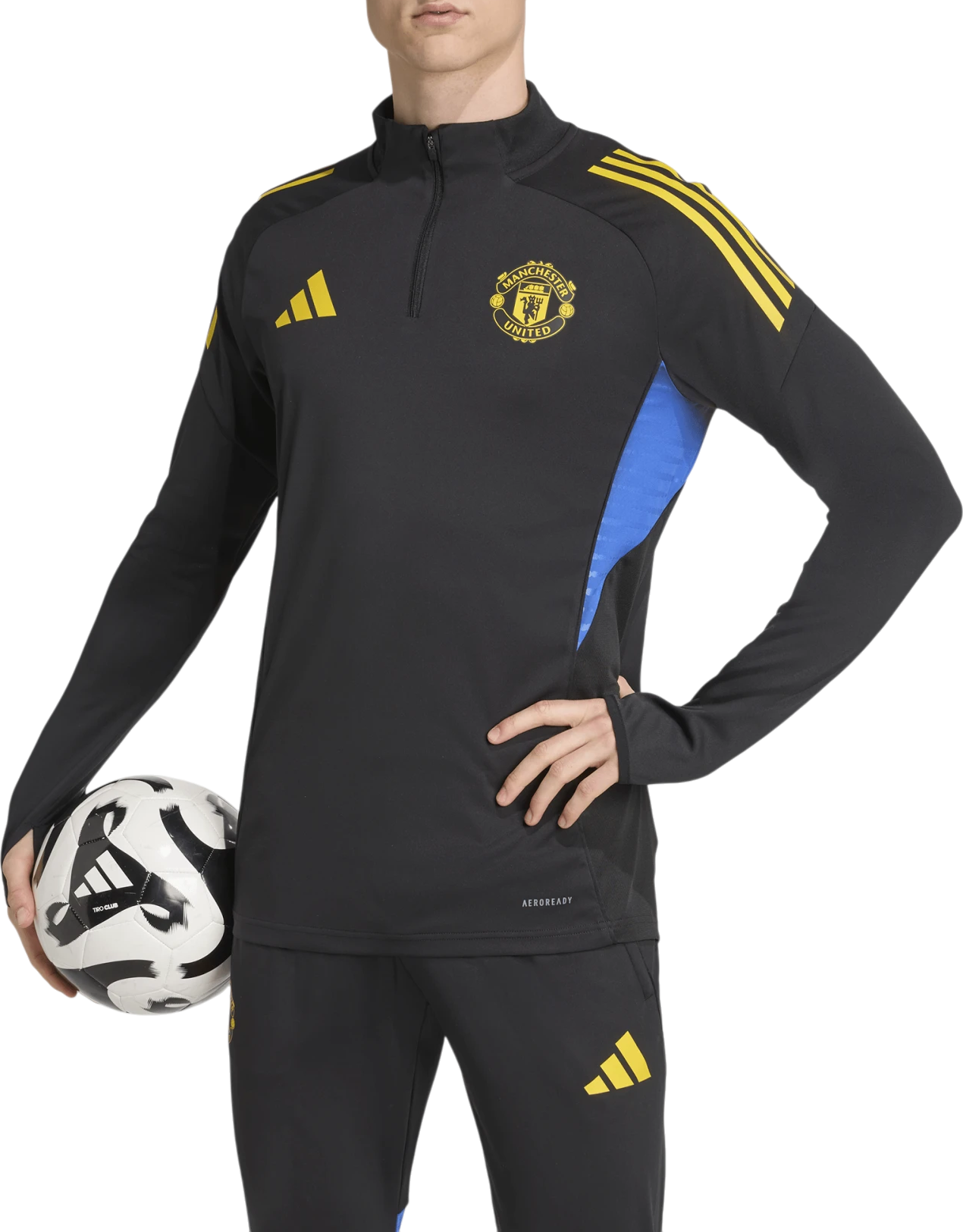 Sweatshirt adidas Originals Manchester United AEROREADY Quarter-Zip Long-Sleeve Training Top 2025/26 Sort | jp3143, 0