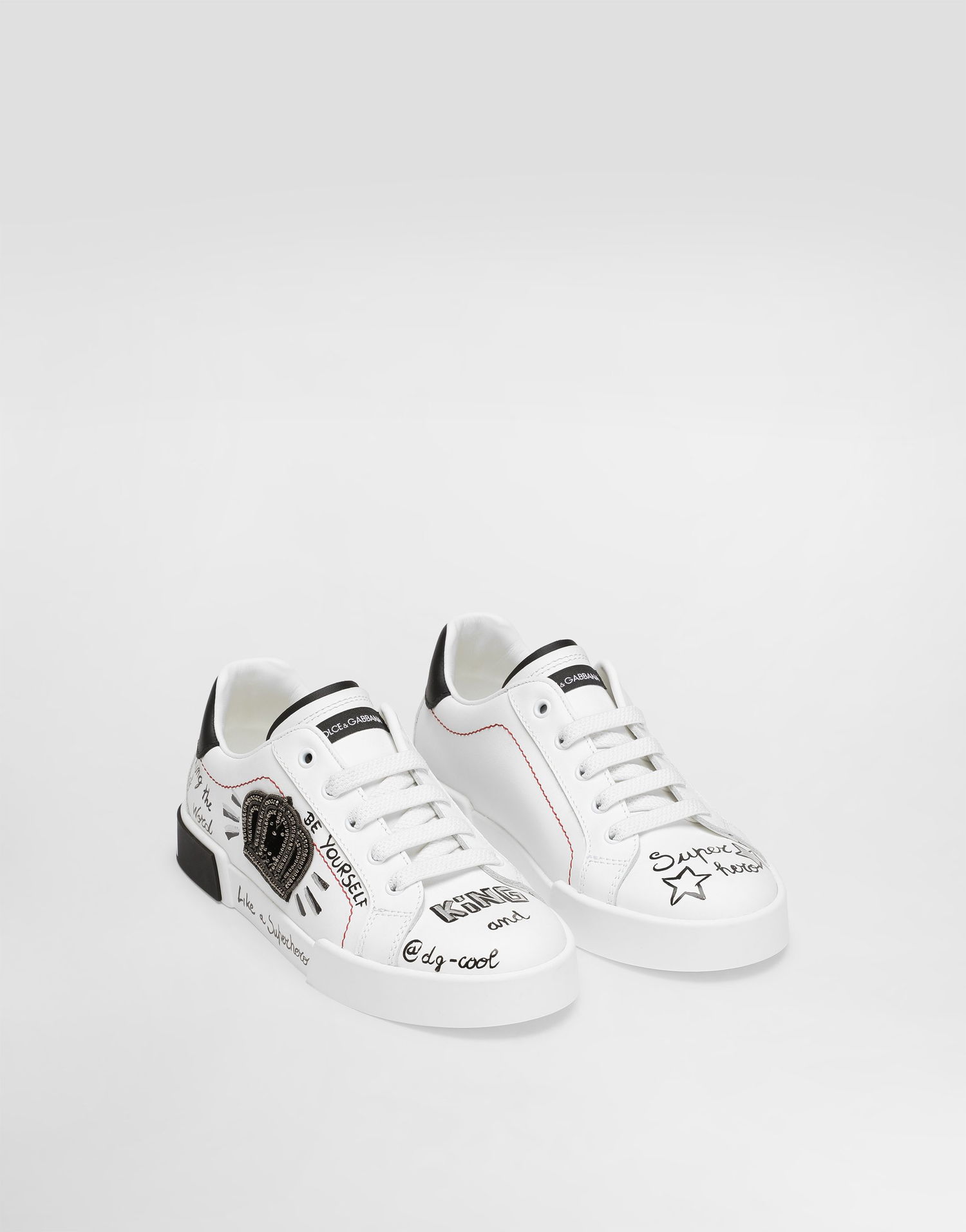 Sneakers og sko Dolce & Gabbana Dolce & Gabbana Portofino Light Printed Calfskin Hvid | DA5312A3A17HWF57, 1