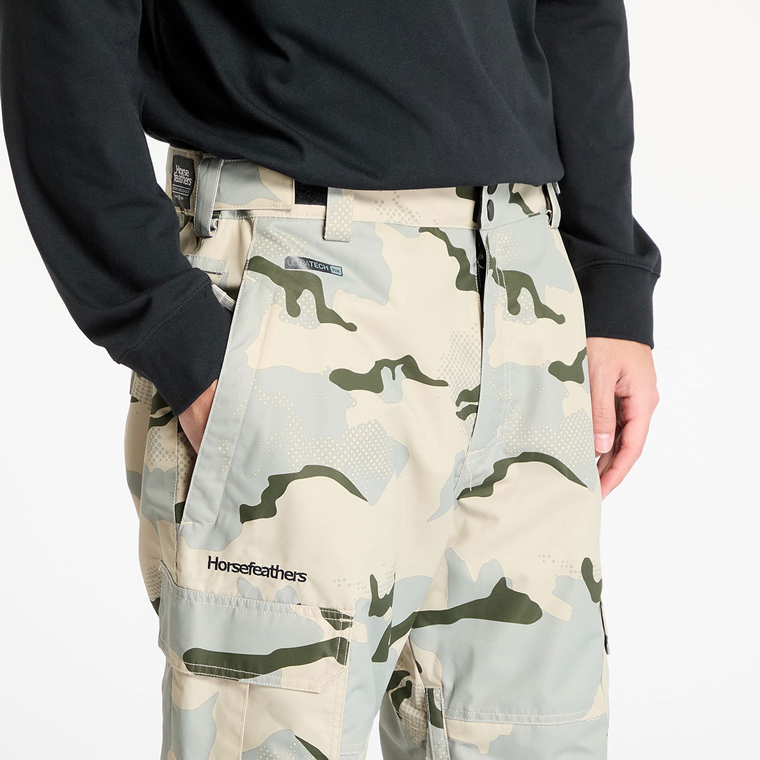 Cargo bukser Horsefeathers Horsefeathers Rowen Camo Cargo Snow Pants Beige | OM316F, 1