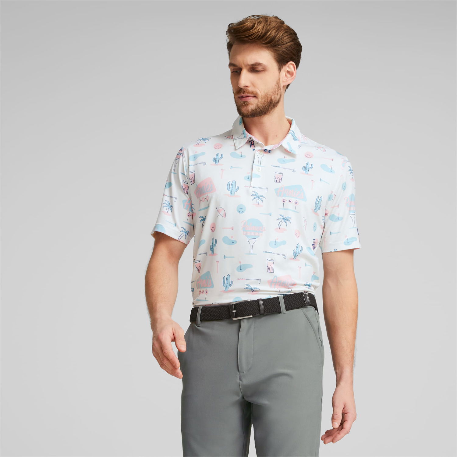 Polo skjorte Puma x Arnold Palmer CLOUDSPUN Golf Polo Shirt Hvid | 537483_01, 0