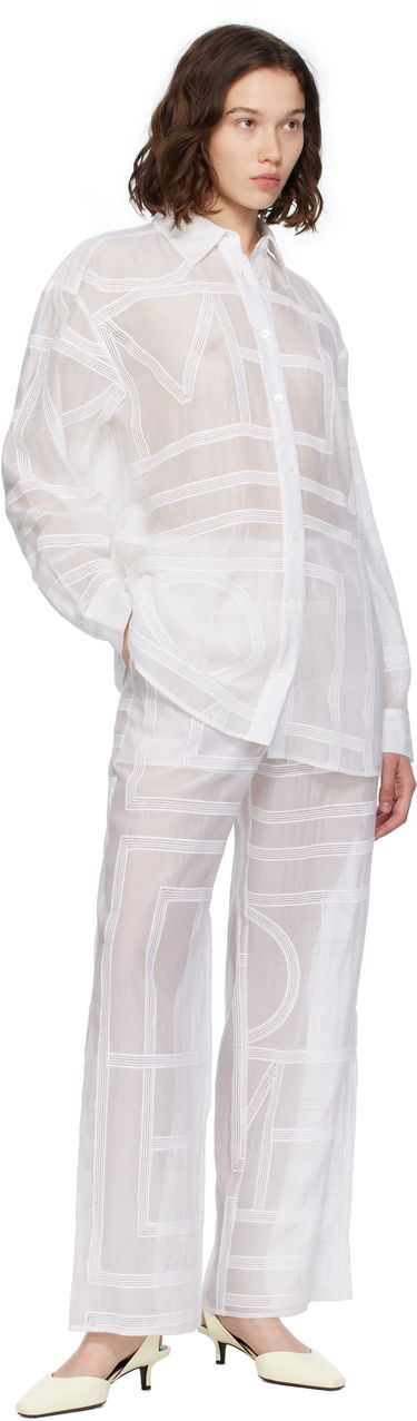 Skjorte TOTEME TOTEME Classic Crochet Shirt Hvid | 253-WRT0480-FB0441, 3