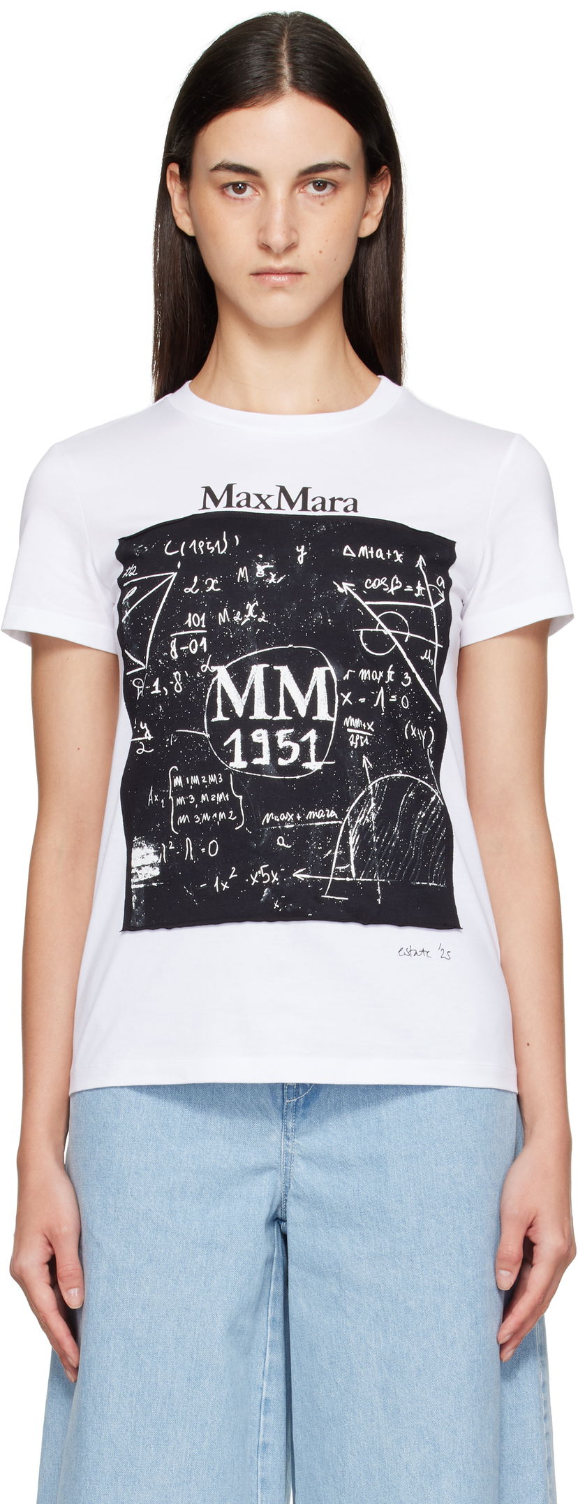 T-shirt Max Mara Max Mara Colibri Graphic T-Shirt Hvid | 2511941062600
