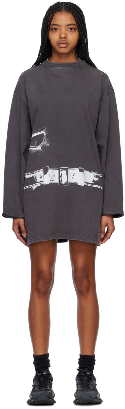 T-shirt We11done We11done Trompe L'Oeil T-Shirt Minidress Grå | WD-TO1-23-894-W-CH
