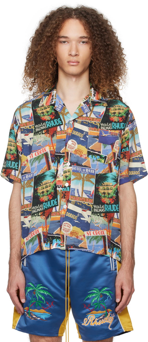 Skjorte Rhude Printed Shirt Flerfarvet | RHPS24SR08174976