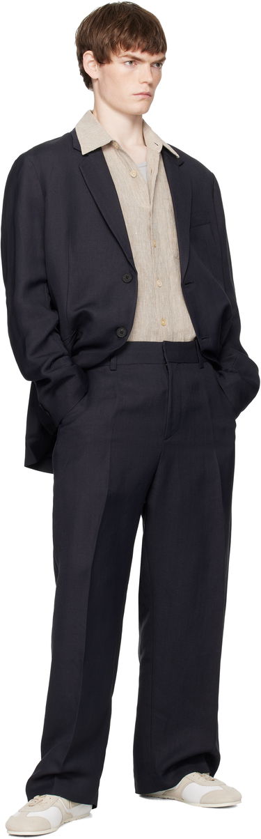 Bukser Studio Nicholson Studio Nicholson Fume Wide-Leg Trousers Mørkeblå | FUME SNM - 1377, 3