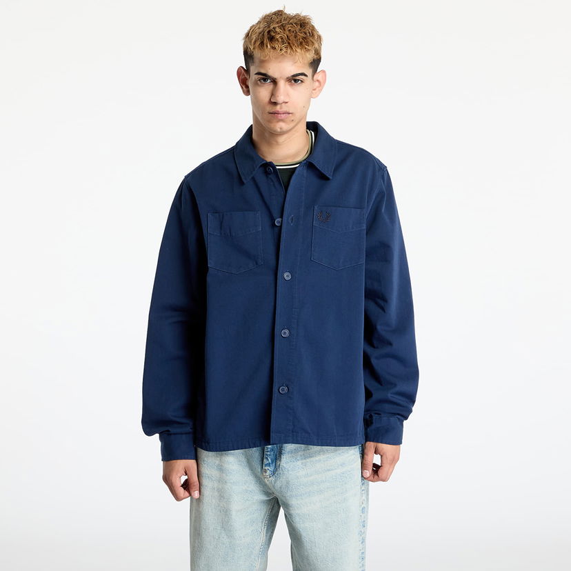 Skjorte Fred Perry Fred Perry Twill Overshirt Blå | M6627 X86